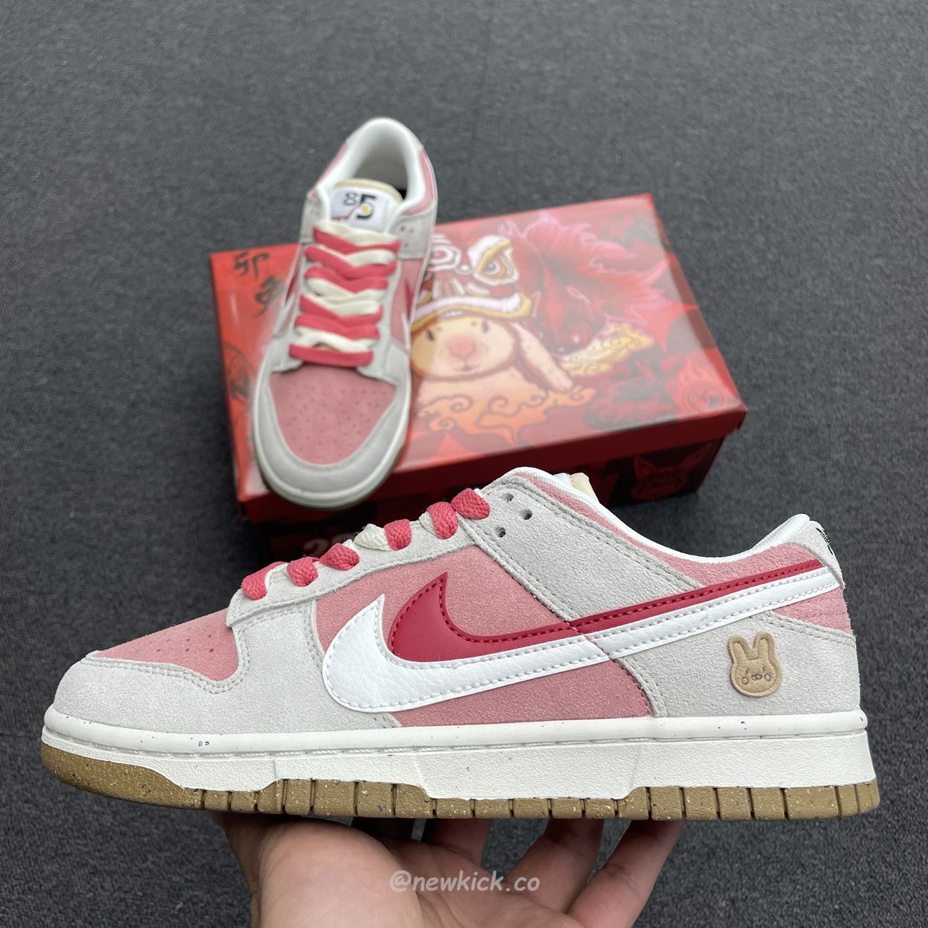 Nike Sb Dunk Low Se 85 Double Swoosh Grey Pink Rabbit Do9457 117 (12) - newkick.app